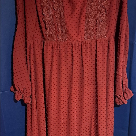 Orange Creek Burgundy Lace Dress - Picture 1 of 6